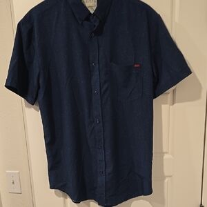 RSVLTS Blue With Green Dots Button-down Shirt